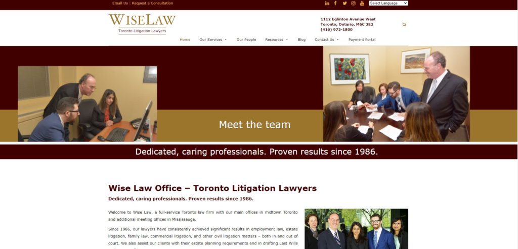 WiseLaw Homepage