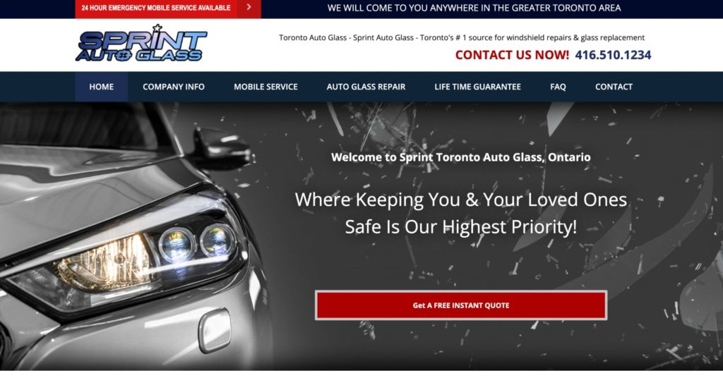Sprint Auto Glass Repair Toronto Homepage