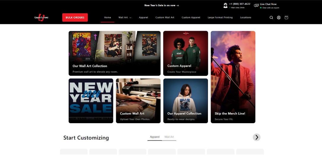 urban customz homepage