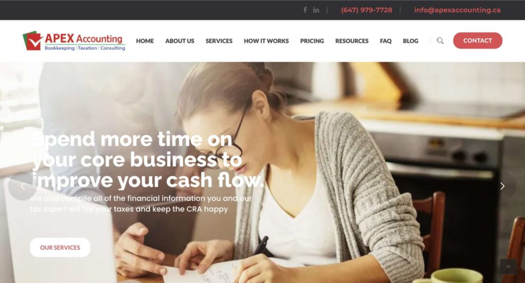 Apex Accounting homepage