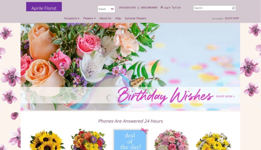 Aprile Florist Homepage