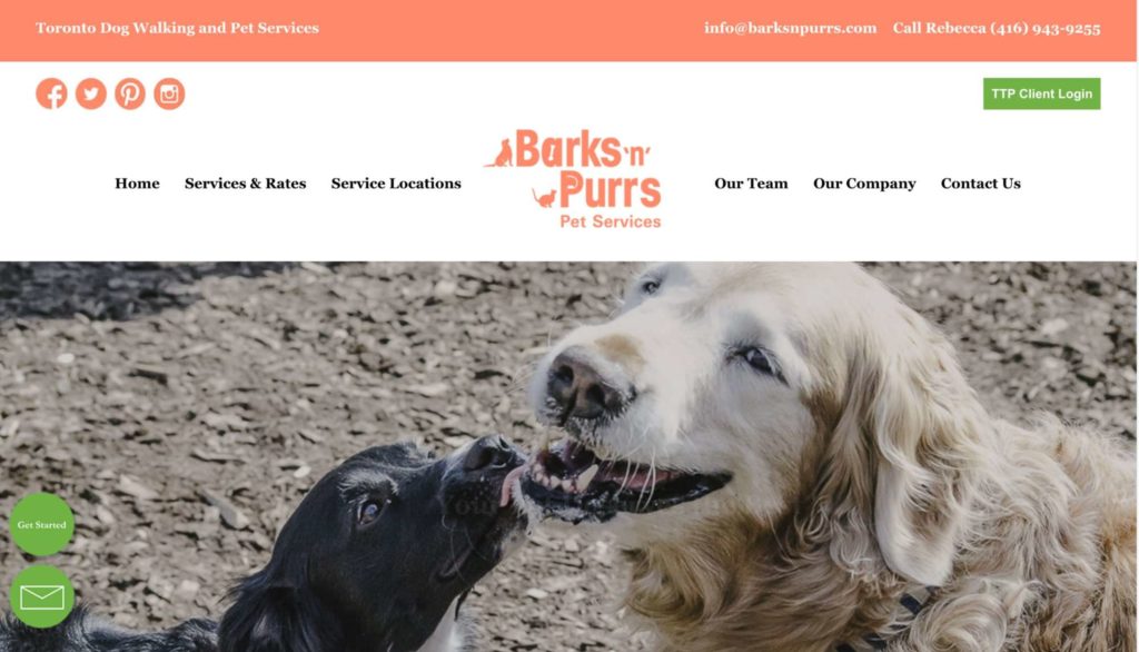 Barks N Purrs Pet Services homepage