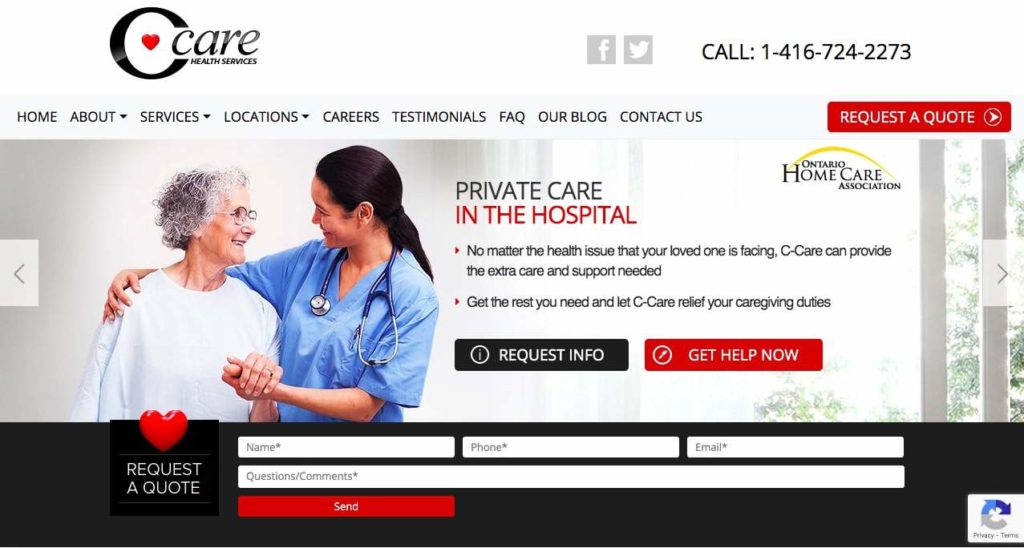 C-Care Health Services homepage