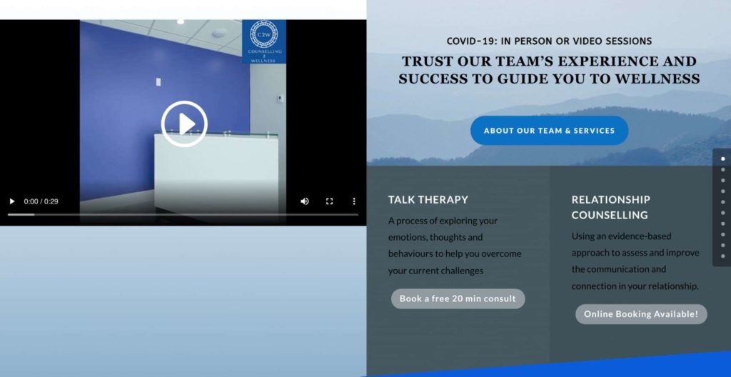 Counselling2Wellness homepage