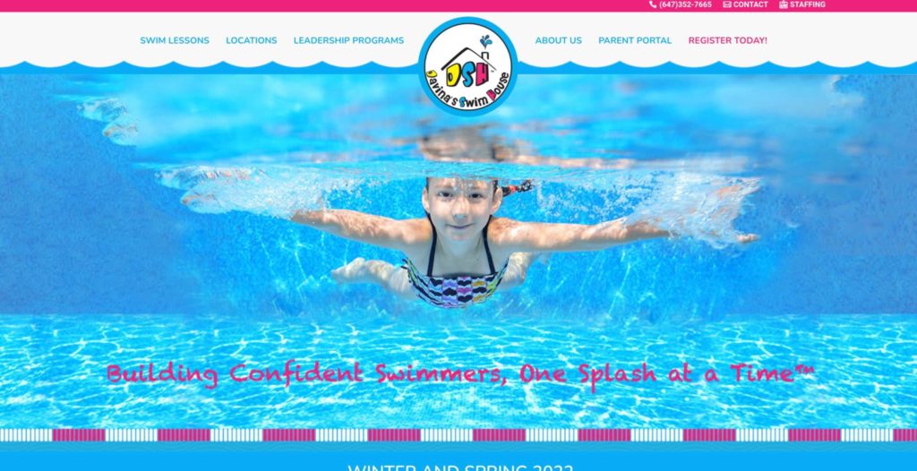 Davina's Swim House homepage