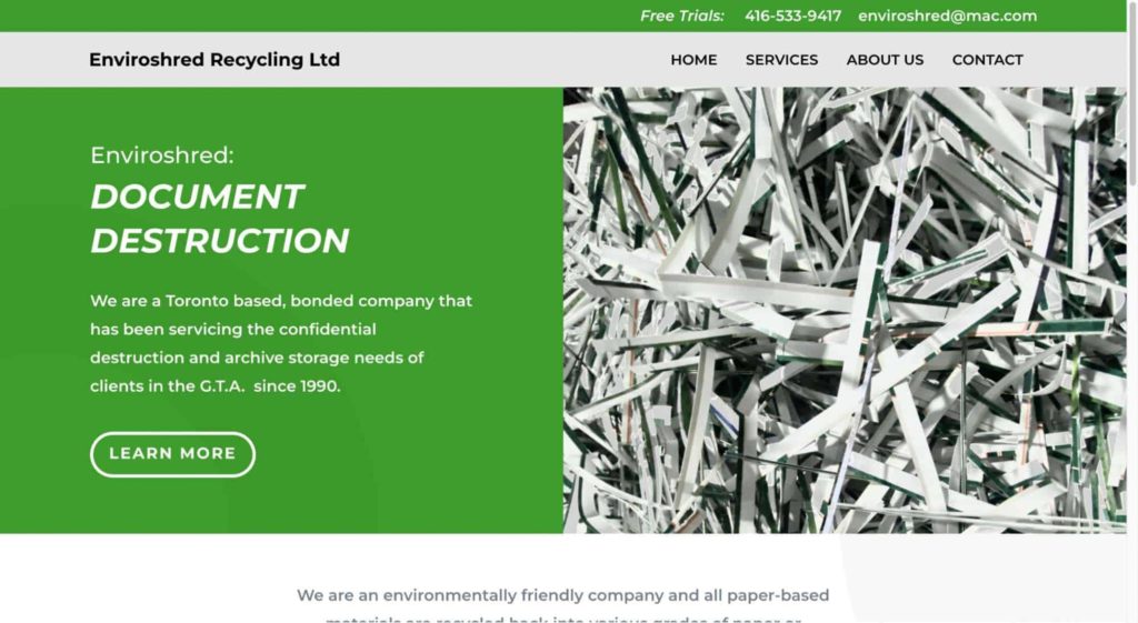 Enviro Shred Homepage