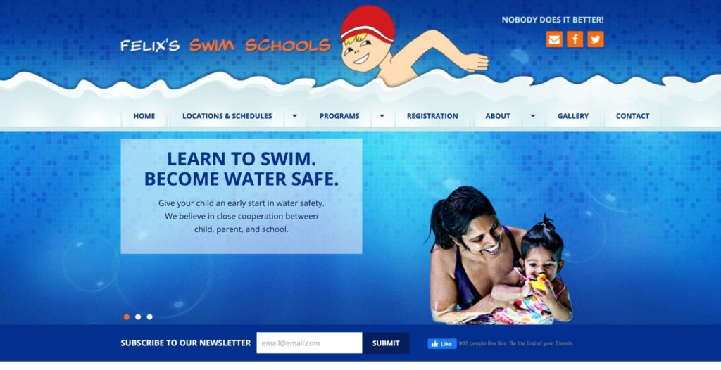 Felix's Swim School homepage