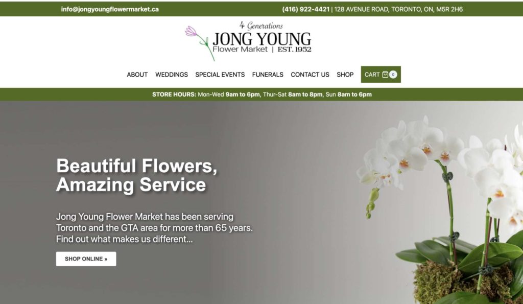 Jong Young Flower Market Homepage