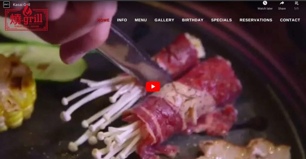 Kasai Grill homepage