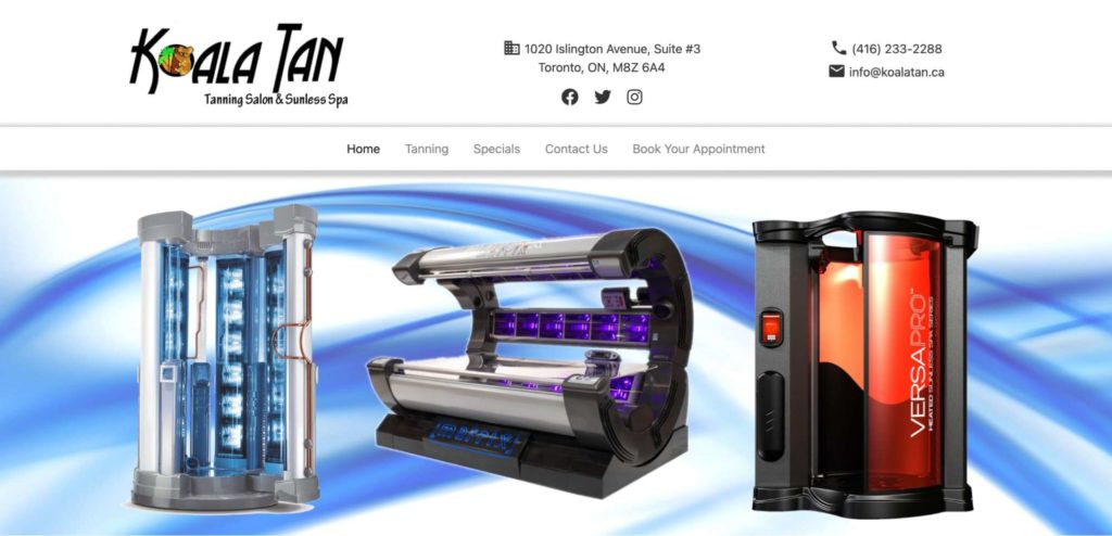 Koala Tan Salon & Spa homepage