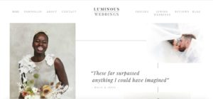 Luminous Weddings homepage