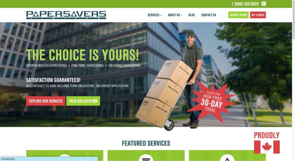 Papersavers Limited Homepage