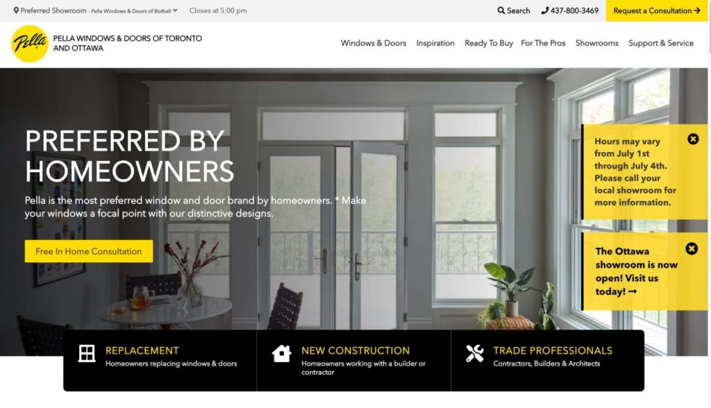 Pella Windows and Doors of Toronto Homepage