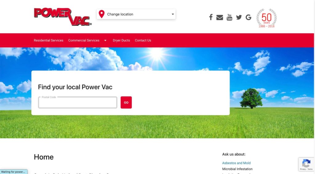 Power Vac Toronto homepage