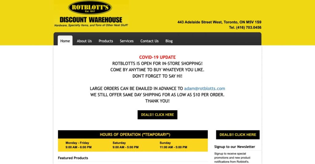 Rotblott's Discount homepage