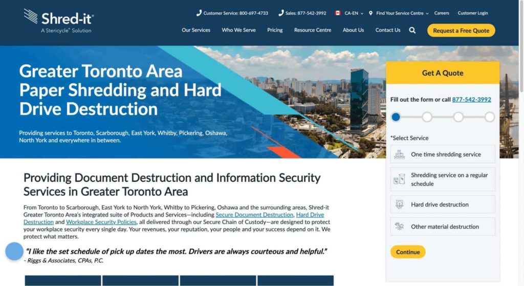 Shred-It Homepage