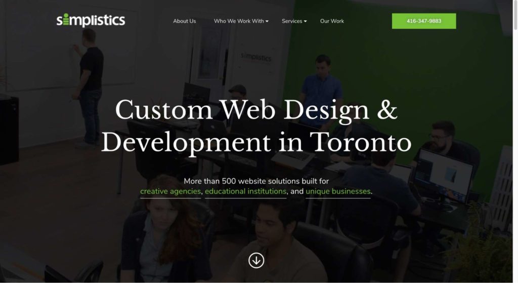 Simplistics Web Design Inc Homepage