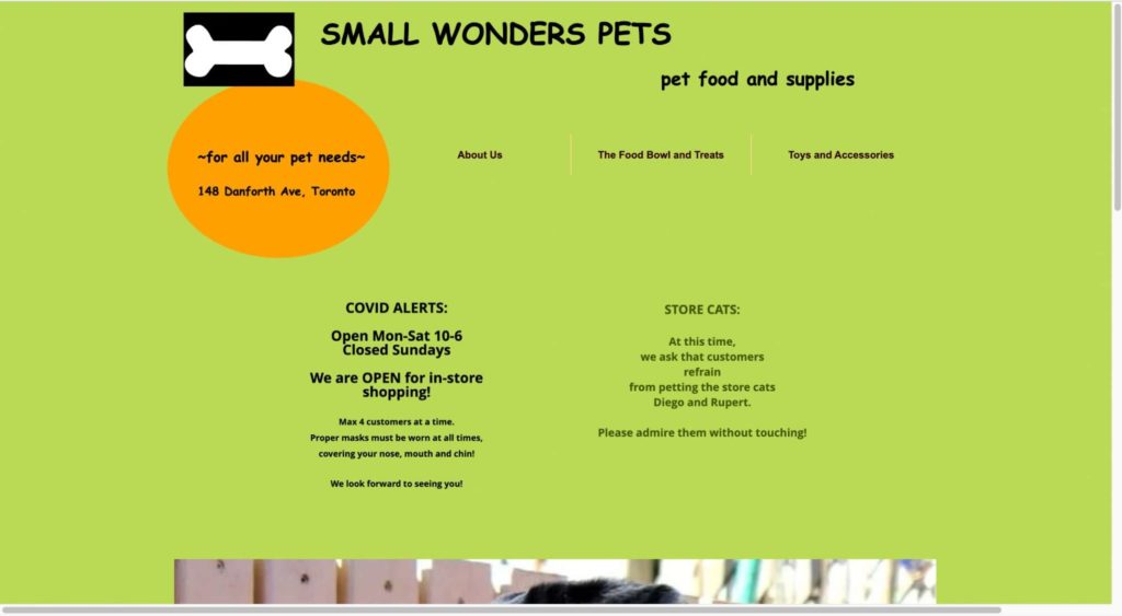 Small Wonders Pets Homepage