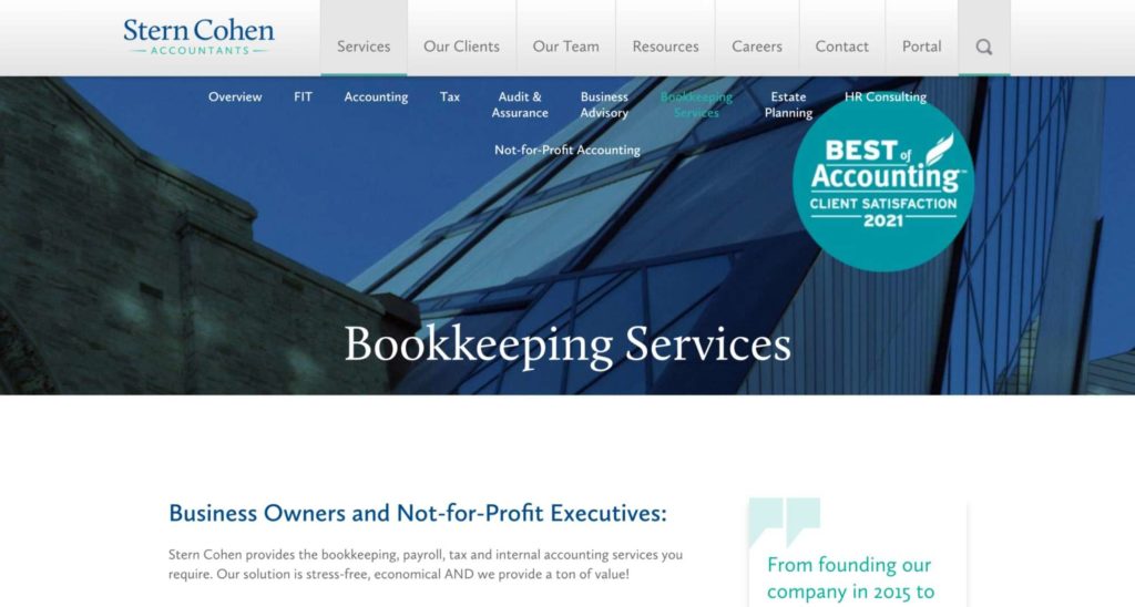 Stern Cohen Accountants homepage