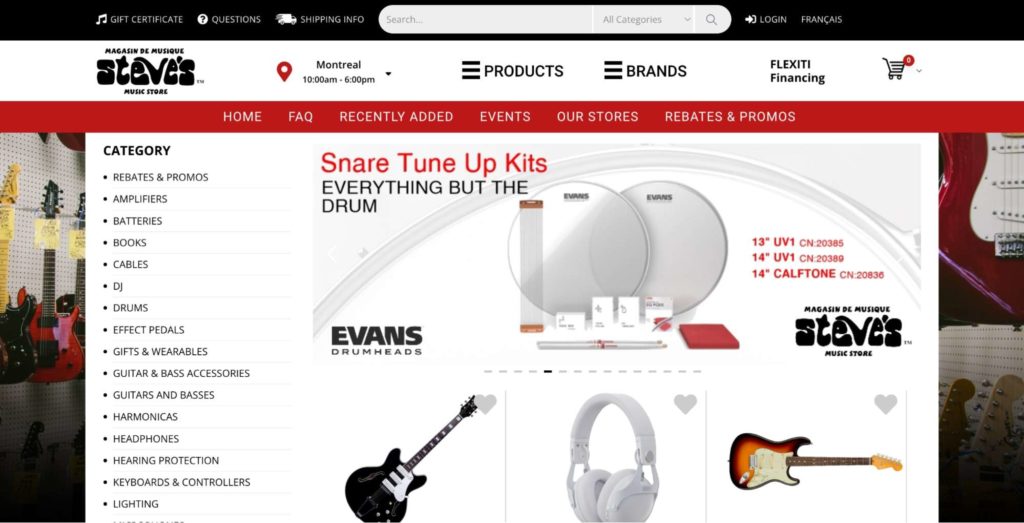 Steve's Music Store homepage