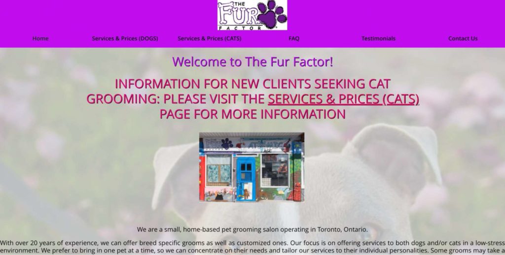 The Fur Factor homepage
