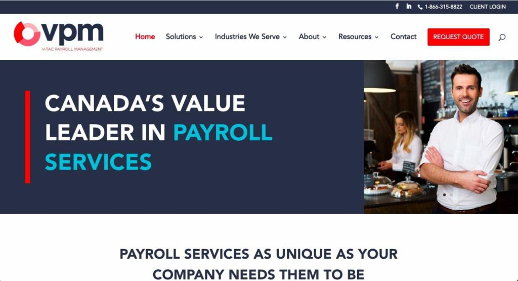 V-TAC Payroll Management Homepage