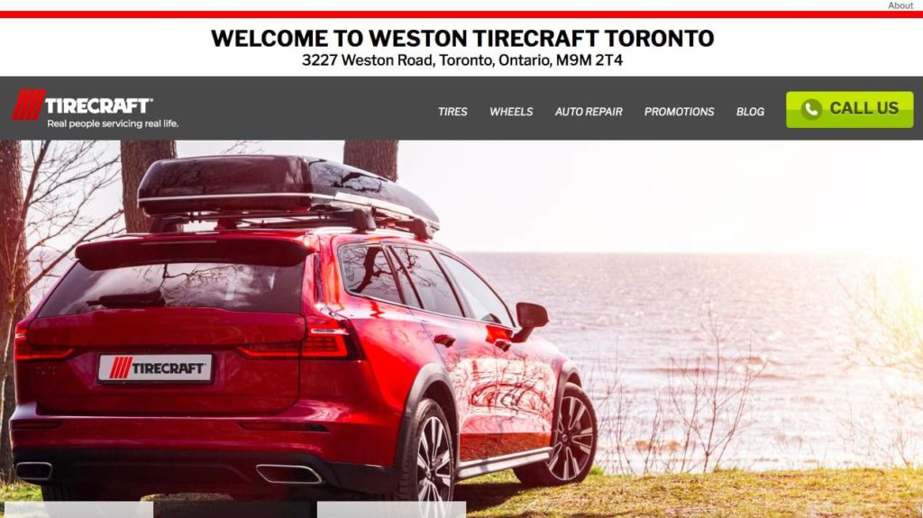 Weston TIRECRAFT Toronto Homepage