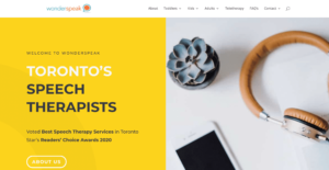 Wonderspeak Speech Therapy Homepage