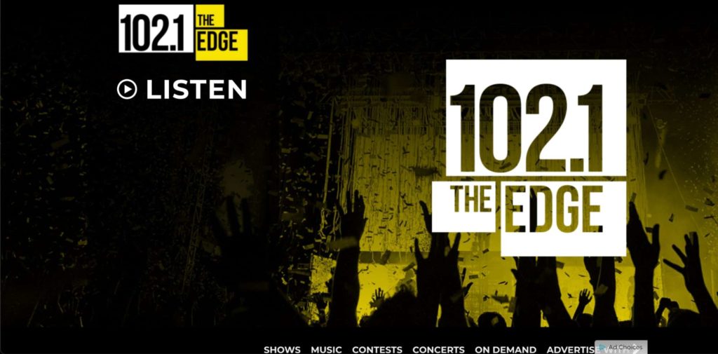 CFNY-FM 102.1 The Edge Homepage