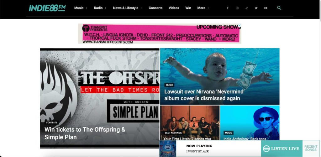 Indie88 Homepage