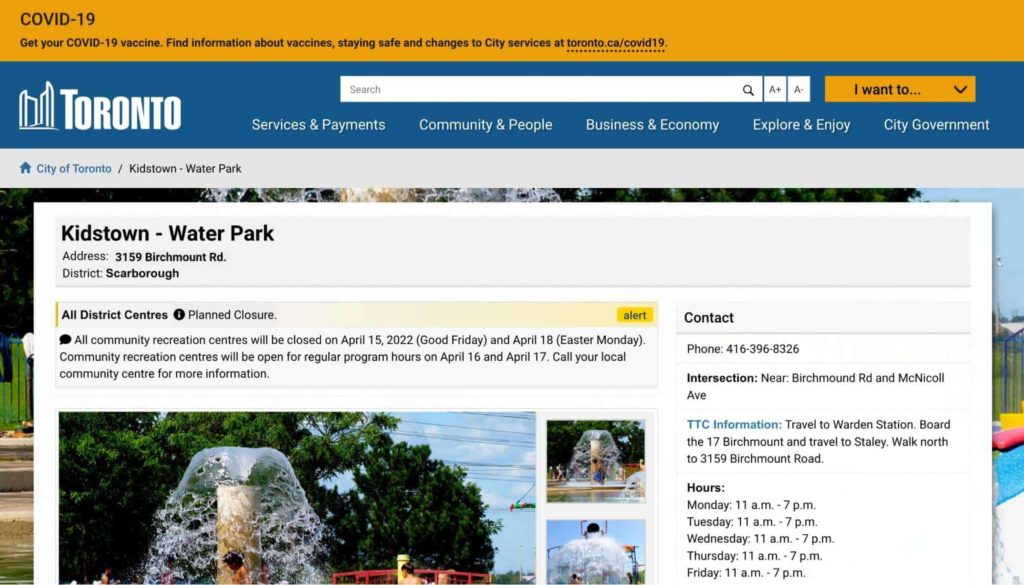Kidstown Water Park Homepage