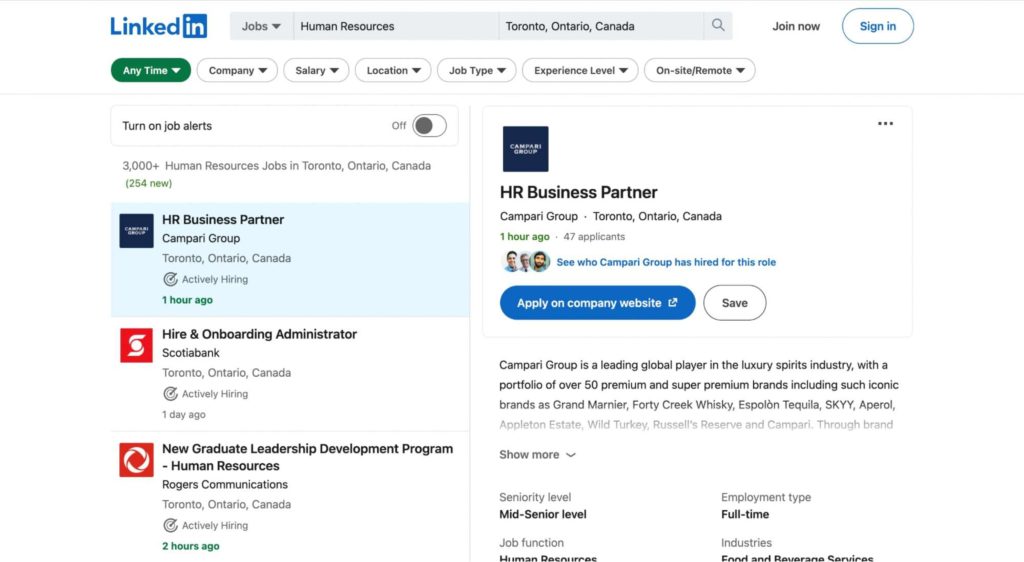 LinkedIn Homepage