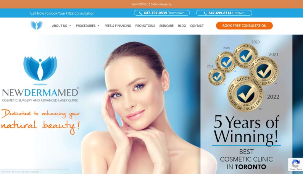 NewDermaMed Cosmetic and Advanced Laser Clinic Homepage