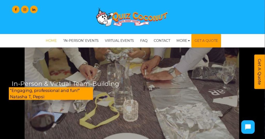 Quiz Coconut Homepage