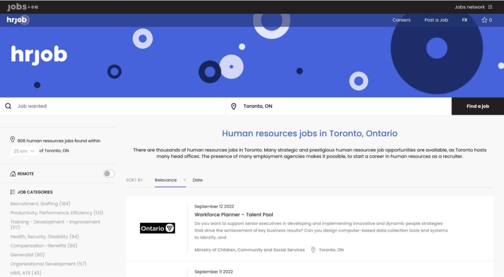 hrjob.ca Homepage