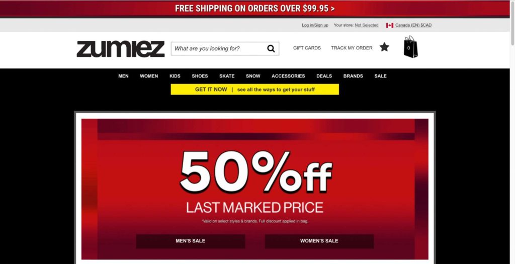 Zumiez Homepage