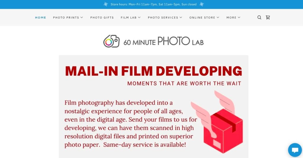 60 Minute Photo Lab Homepage