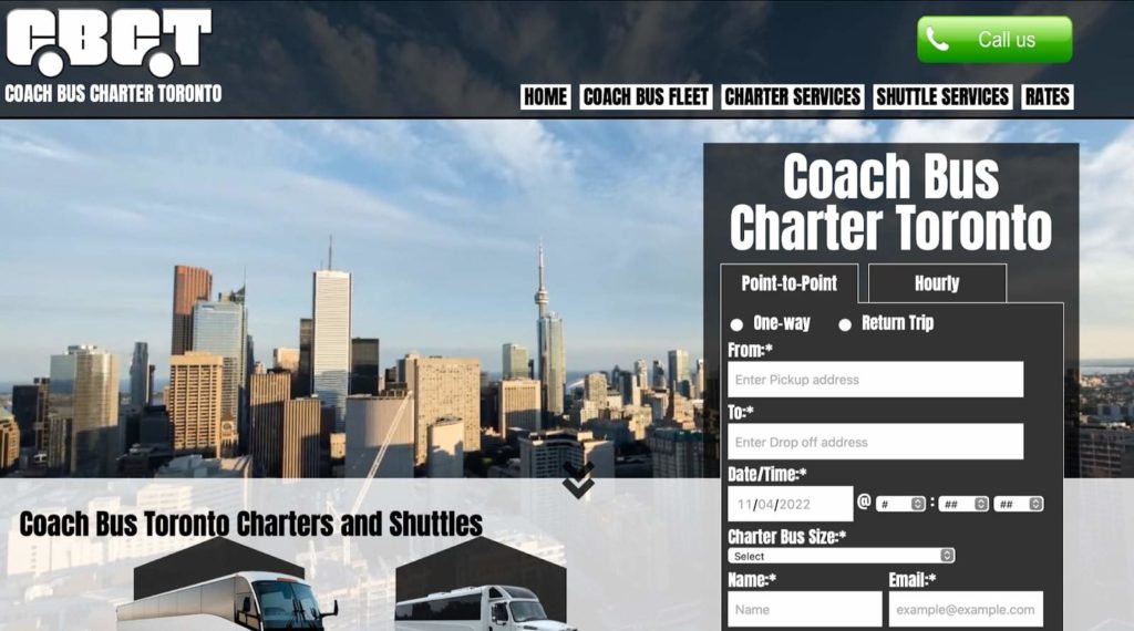 Coach Bus Charter Toronto Homepage