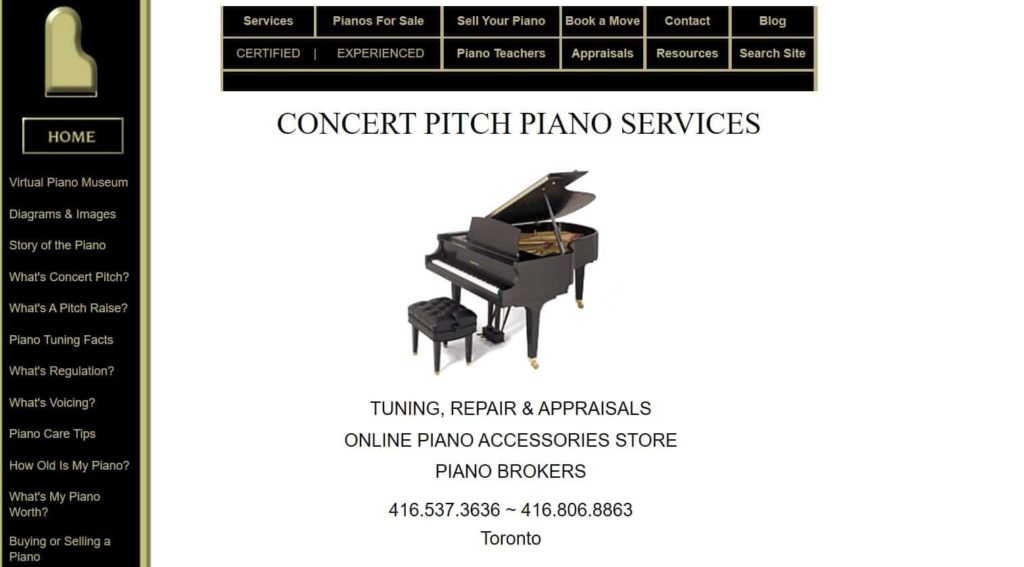 Concert Pitch Piano Services Homepage