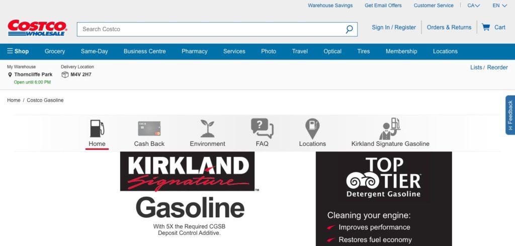 Costco Homepage