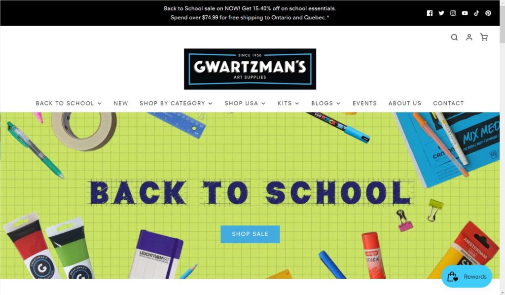 Gwartzman's Art Supplies Homepage