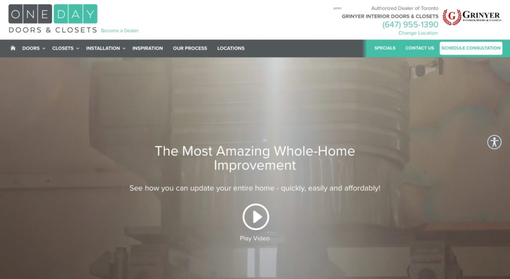 One Day Doors and Closets Homepage