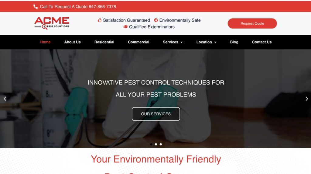 Acme Pest Solutions Toronto's Homepage