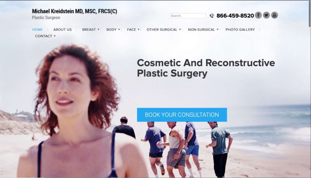 Dr. Michael Kreidstein Cosmetic Plastic Surgery in Toronto's Homepage