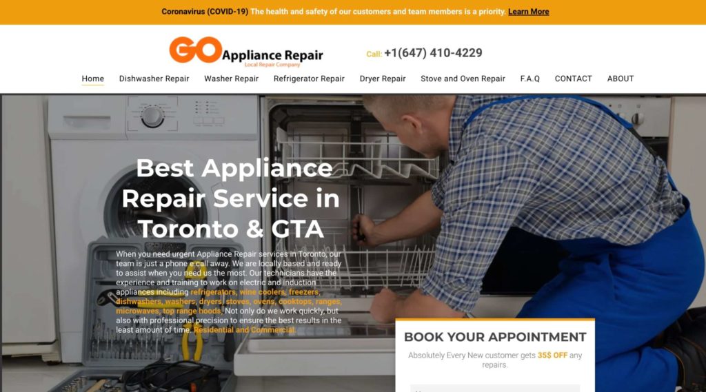 Go Appliance Repair's Homepage