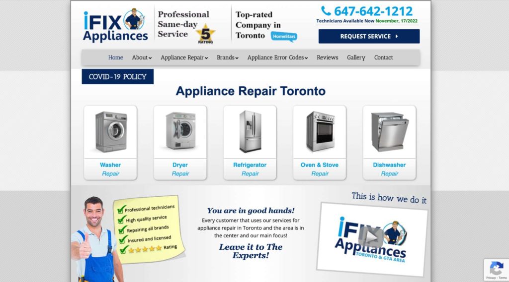 I-FIX Appliance Repair's Homepage