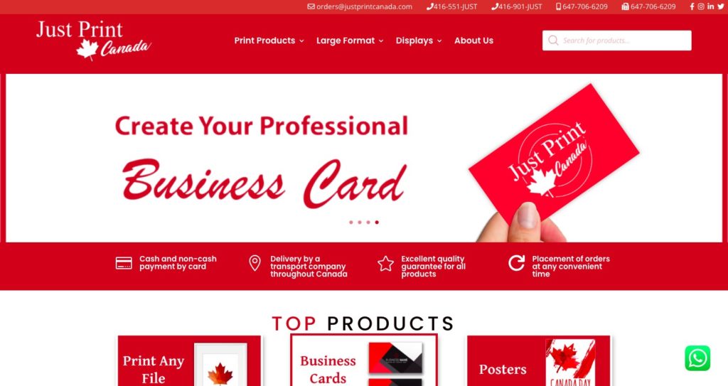 Just Print Canada's Homepage