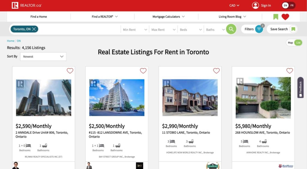 Realtor.ca's Homepage