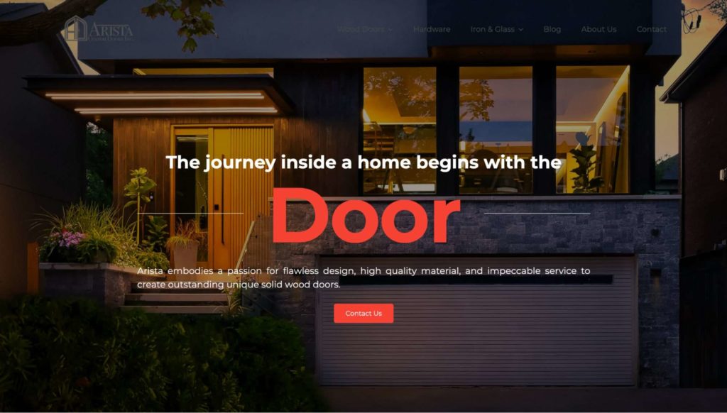 Arista Doors Homepage