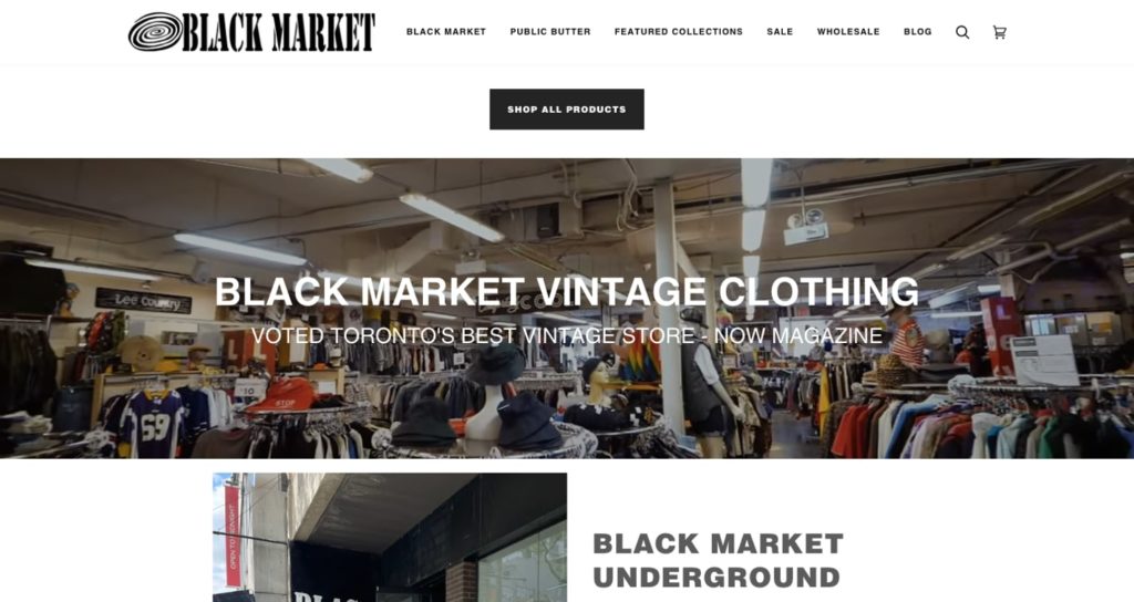 Black Market Vintage Clothing's Homepage